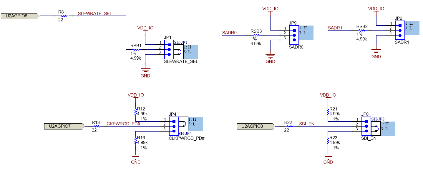 LMKDB1104EVM 邏輯 I/O 跳線