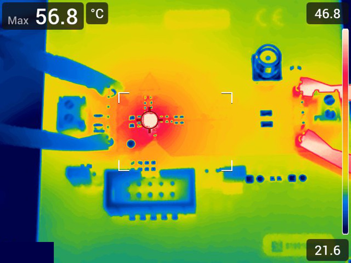 TPSM82866AA0PEVM, TPSM82866CA1PEVM, TPSM82866CA2PEVM, TPSM82866CA3PEVM 熱性能（TPSM82866CA2PEVM，VIN = 5V，VOUT = 0.65V，IOUT = 6A）