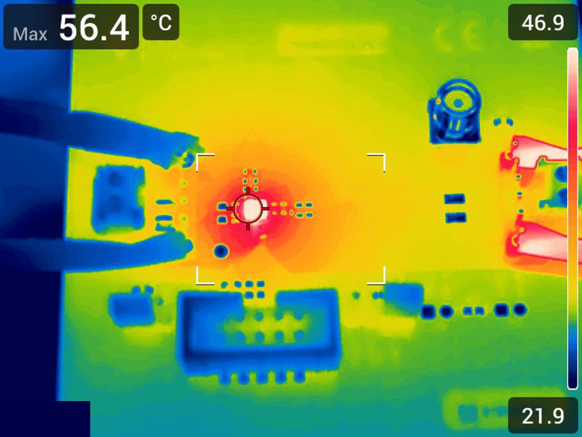 TPSM82866AA0PEVM, TPSM82866CA1PEVM, TPSM82866CA2PEVM, TPSM82866CA3PEVM 熱性能（TPSM82866CA1PEVM，VIN = 5V，VOUT = 0.5V，IOUT = 6A）