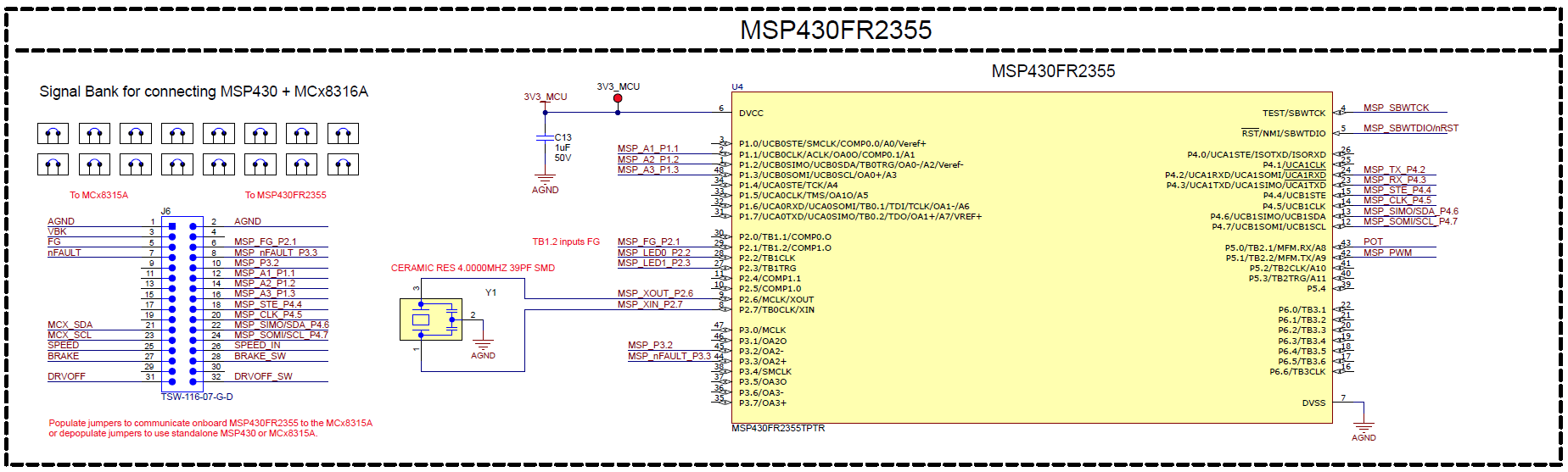 MCF8315PWPEVM MSP430FR2355 MCU 原理圖