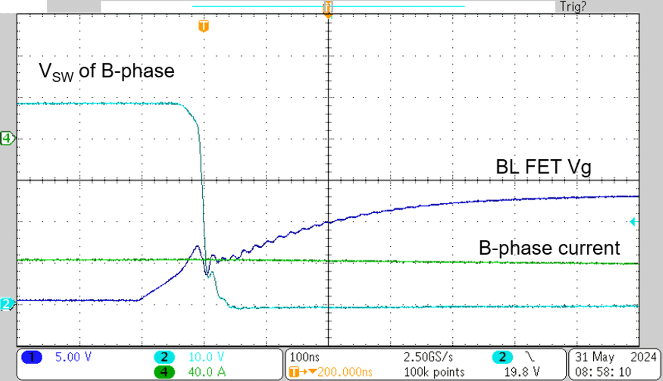 TIDA-010956 軟開關(guān)，48V、-120A 時(shí)的相電流