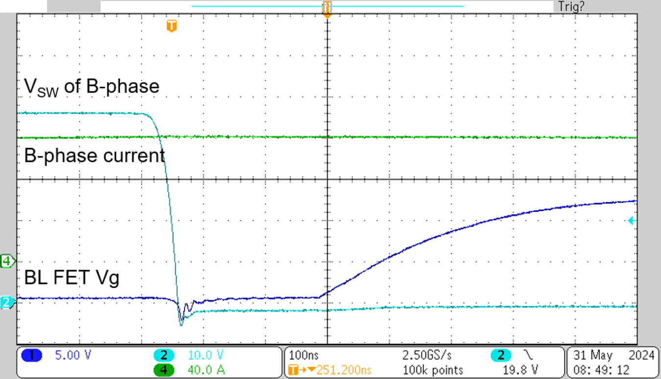 TIDA-010956 硬開關(guān)，48V、120A 時(shí)的相電流