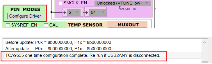 LMX1404EPEVM  TCA9535 的配置