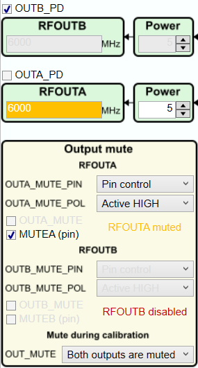 LMX2624SPEVM LMX2695SEPEVM LMX2824EPEVM 輸出靜音控制