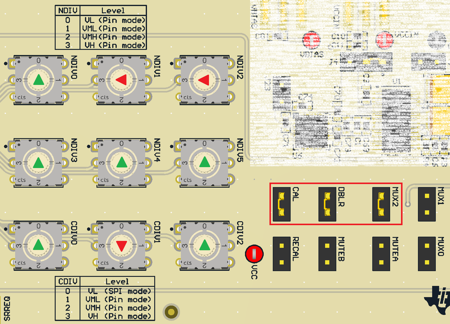 LMX2624SPEVM LMX2695SEPEVM LMX2824EPEVM 引腳模式硬件配置