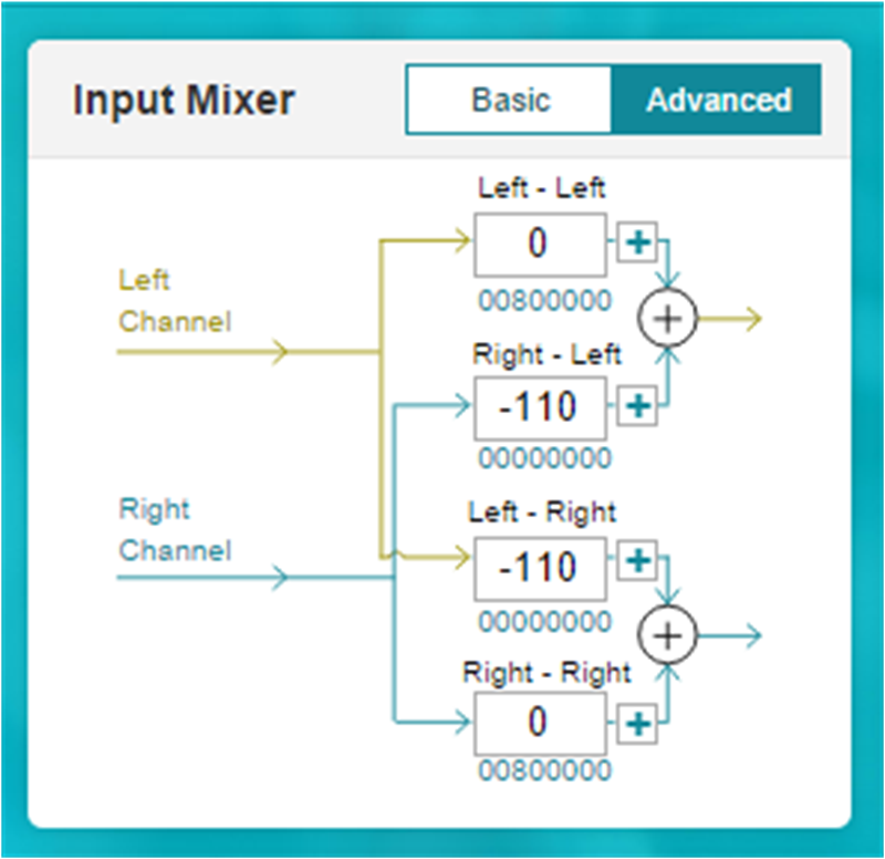  輸入混合器（“Advanced（高級(jí)）”選項(xiàng)卡）