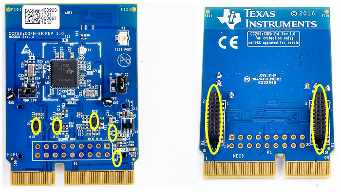  針對(duì) COM 連接器的 CC256XCQFN-EM 硬件修改
