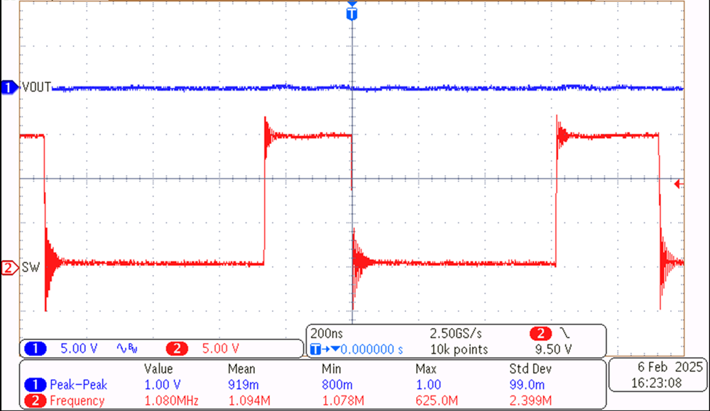 TPS7H5020EVM 5V 輸出電壓紋波