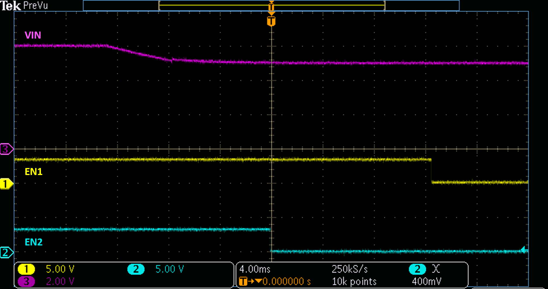 TPS7H3014EVM VIN 下降，啟動定序下電