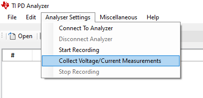 TI-PD-ANALYZER 支持測量電壓/電流