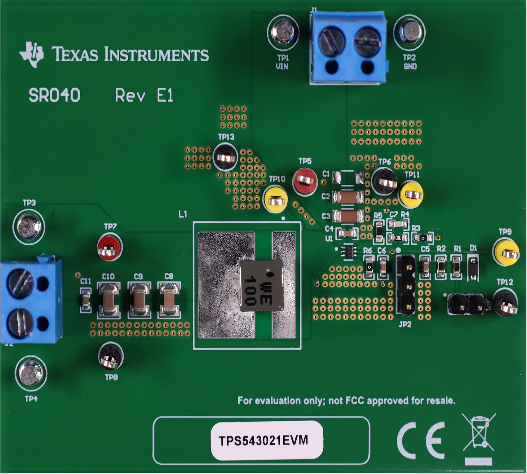 TPS543021EVM TPS543021EVM（頂視圖）