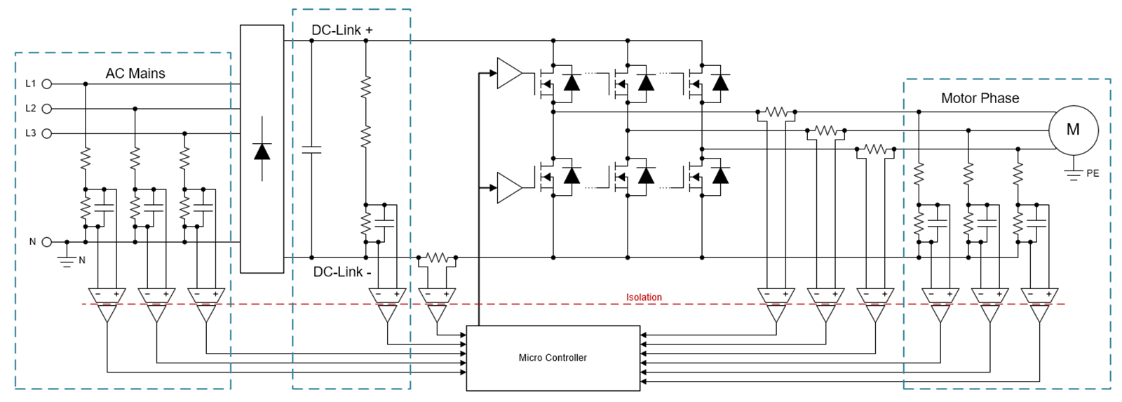  交流電機(jī)驅(qū)動(dòng)器應(yīng)用。